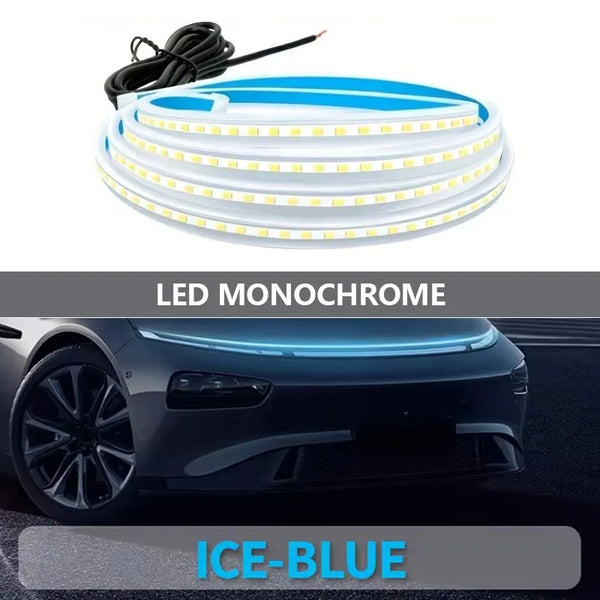 120CM Car LED Hood Light Strip Daytime Running Lights 12V DRL Auto Engine Hood Guide Decorative Lights Ambient Lamp