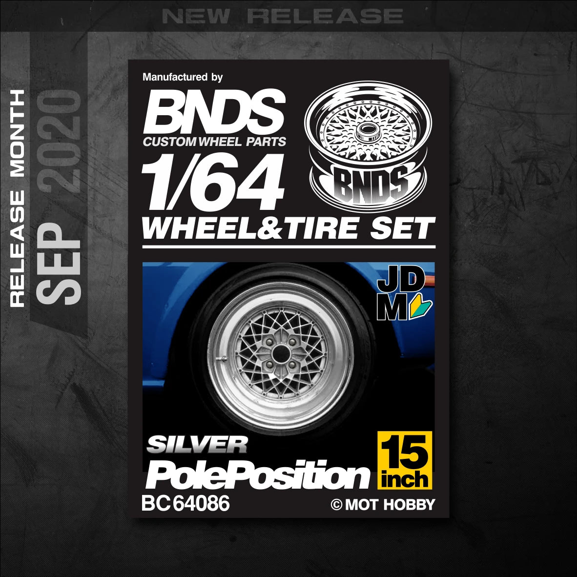 1/64 Alloy Wheels With Rubber Tires By BNDS Assembly Rims Modified Parts for Model Car Refitted VIP Style No.64053-64088