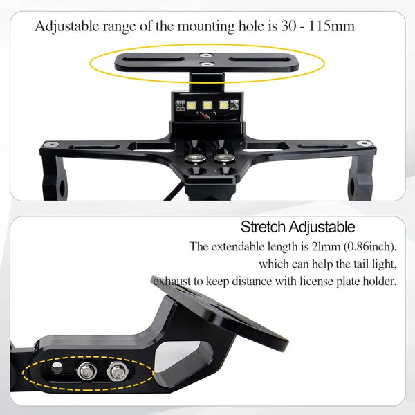 Universal Motorcycle License Plate Holder Number Plate Holder With Turn Signal Lights For Yamaha MT07 Kawasaki Z800 Honda BMW