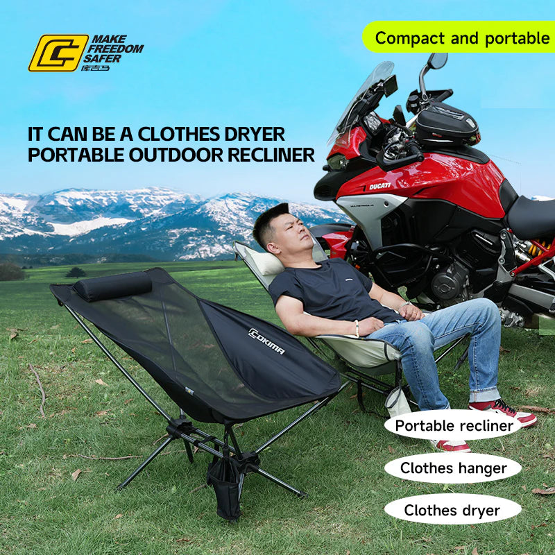 Cokima CK7-SC02 LunarSpin 360° Rotating Advanced Moon Chair - Recliner Chair and Dryer Portable Camping Fishing - Available in White or Black