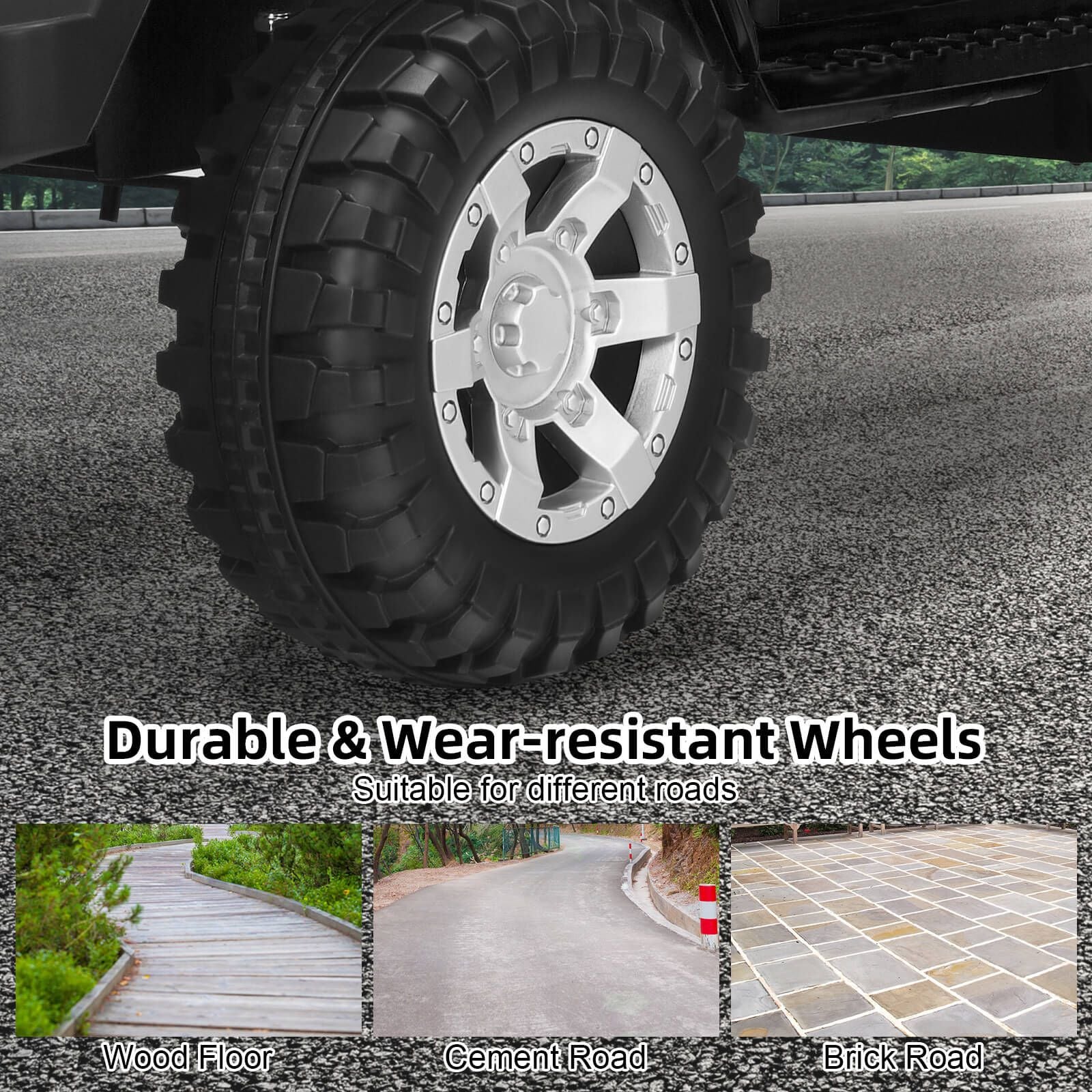 CW 2-Seat Kids Ride on Jeep Truck 12V Kids Electric Ride On Car 2 Motors Toy Car with Parent Remote Control