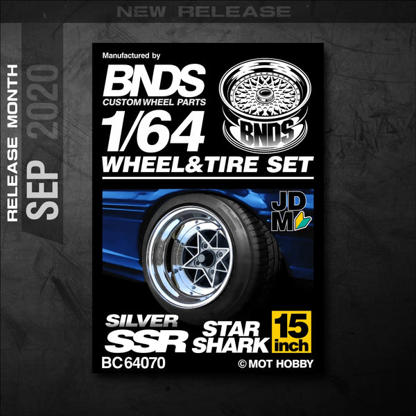 1/64 Alloy Wheels With Rubber Tires By BNDS Assembly Rims Modified Parts for Model Car Refitted VIP Style No.64053-64088