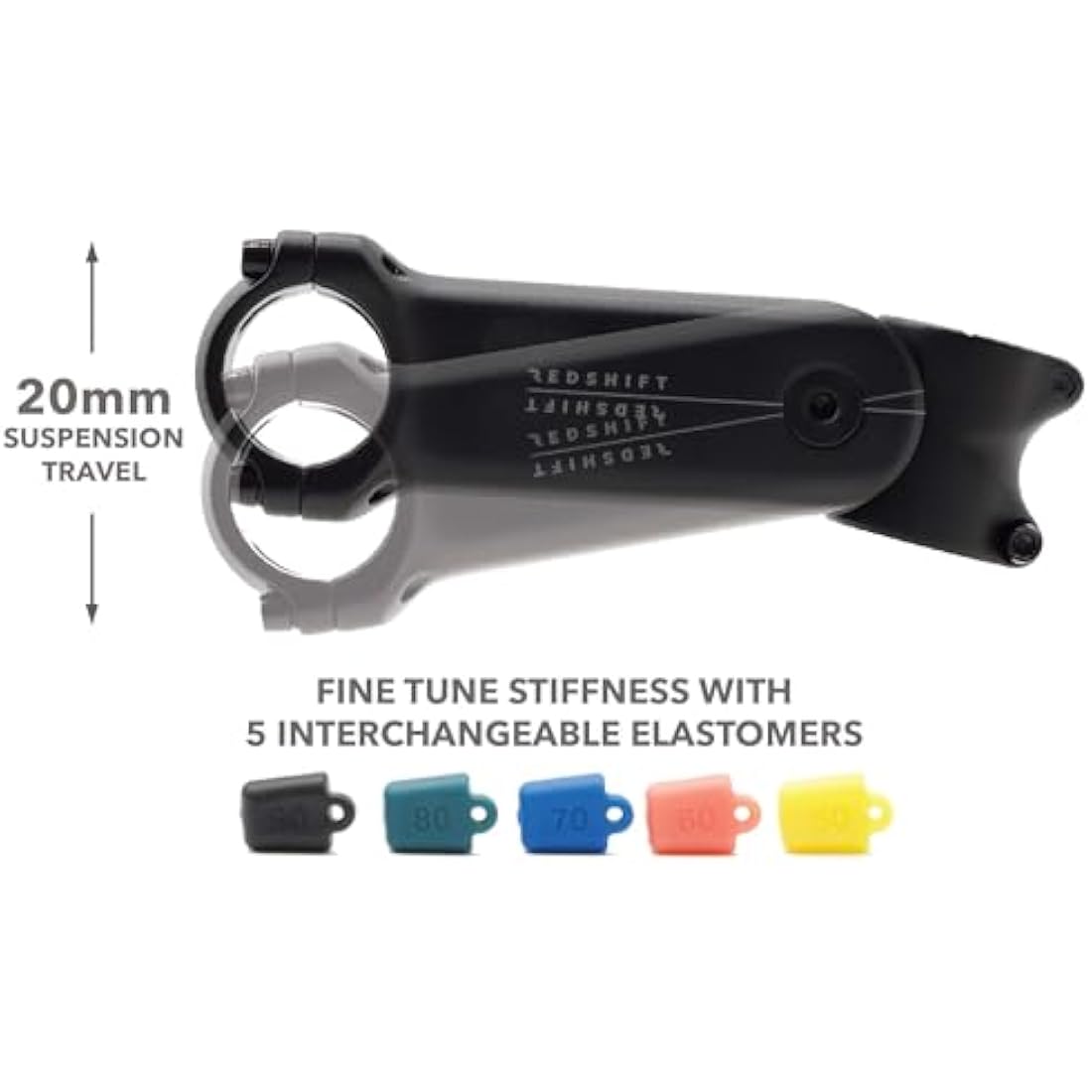 REDSHIFT ShockStop Suspension Stem for Oversized, Non-Standard 1-1/4 in (31.8 mm) Steerer Tubes, Shock-Absorbing Bike Handlebar Stem for Road, Gravel, Hybrid and E-Bikes