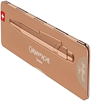 Caran Dache Ballpoint Pen, Brut Rose, with Goliath Blue Medium Cartridge, 849.997