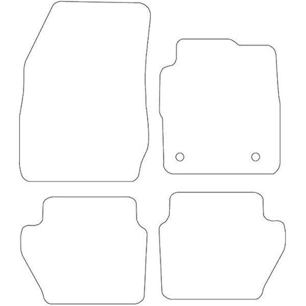 (D9:CT65) 4 Piece Ford (2011-2018) Fiesta (MK7) Vehicle Specific Car Mat Set Grey Carpet and Trim
