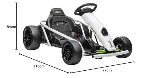 HOMCOM 24V Electric Go Kart for Kids, Ride-On Racing Go Kart with Slow Start, Music, Horn Honking and Safety Belt, for 8-12 Years Old, Blue