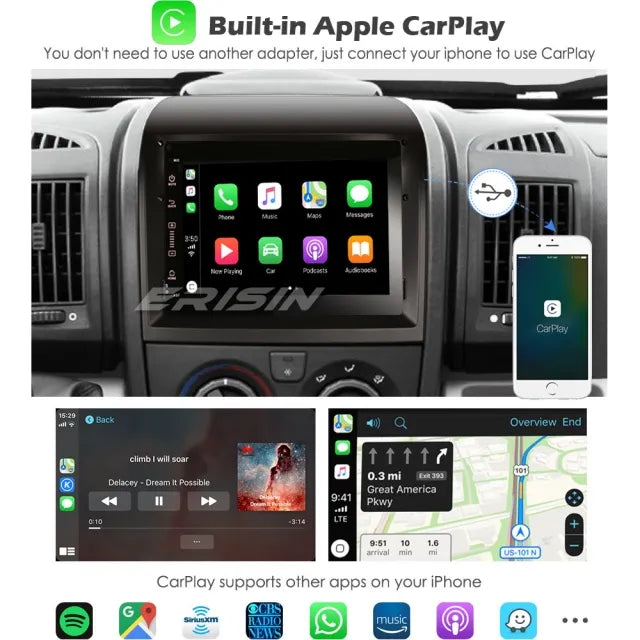 ES3074F Android 10.0 Car Stereo GPS DAB+ for FIAT DUCATO CITROEN JUMPER PEUGEOT BOXER 07-15 CarPlay DSP