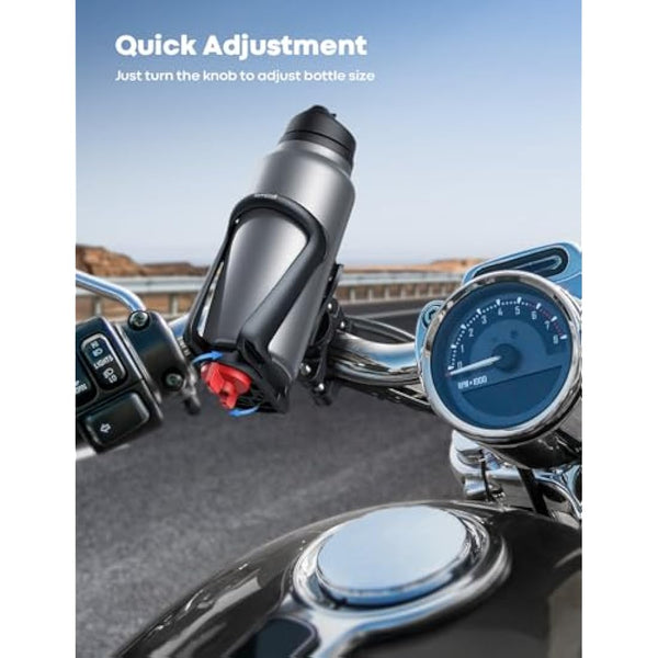 Lamicall Adjustable Bike Water Bottle Holder - [Fit 1.9-2.8" Diameter Bottle] [For Handlebar & Frame] Motorcycle Cup Holder, Bicycle Drink Cage with Screw Tool, For 48-71 mm Bottles