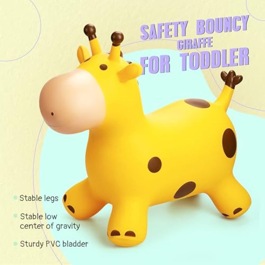 U&C Planet Animal Hopper for Kids, Giraffe Hopper, Bouncy Horse Hopper, Children Inflatable Animal Hopper Inflatable Hopper Bouncy Toddler Ride-on Giraffe Hopping Toys Gift for Boys Girls Age 1-6