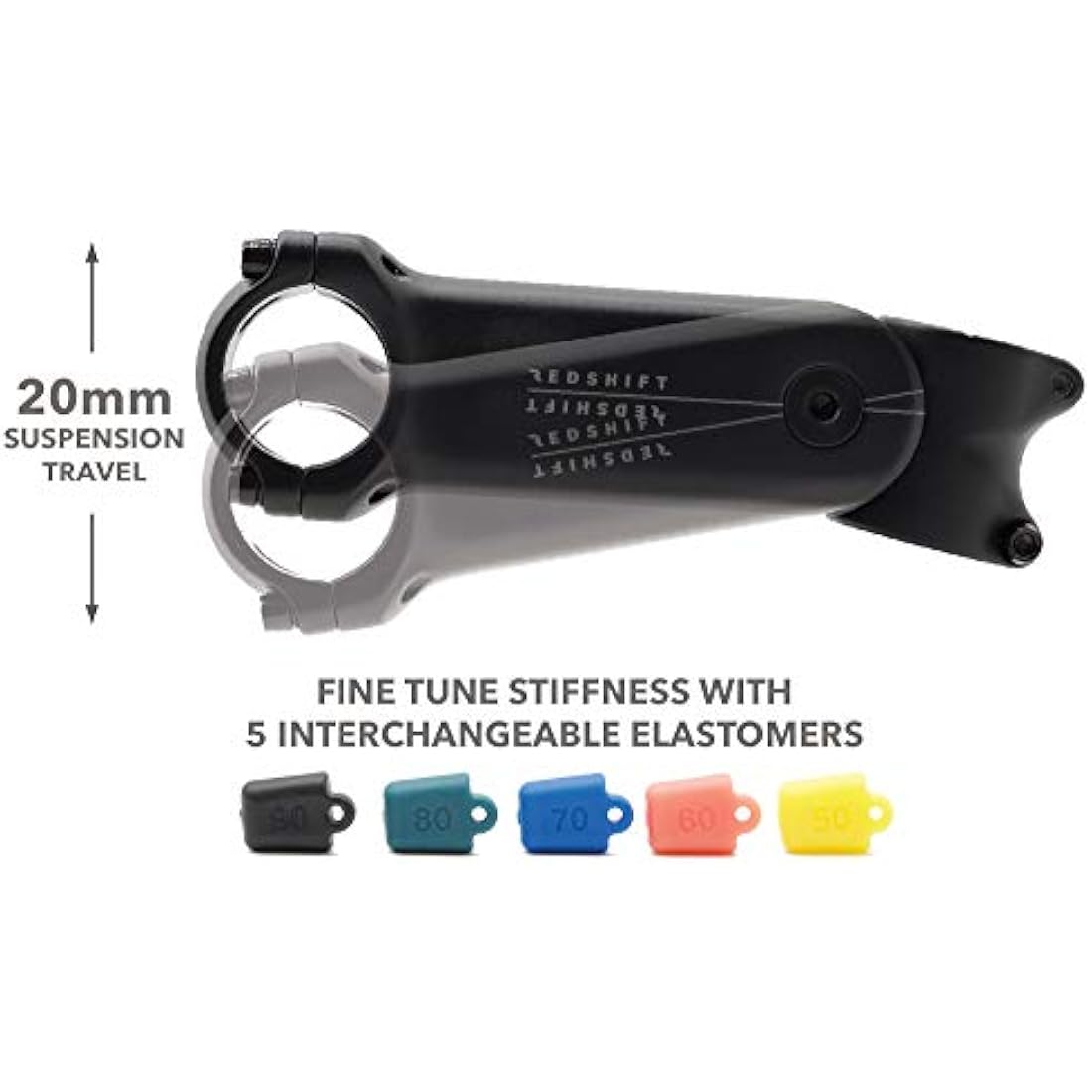 REDSHIFT ShockStop Suspension Stem for Oversized, Non-Standard 1-1/4 in (31.8 mm) Steerer Tubes, Shock-Absorbing Bike Handlebar Stem for Road, Gravel, Hybrid and E-Bikes