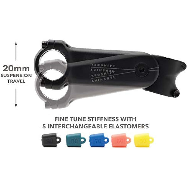 REDSHIFT ShockStop Suspension Stem for Oversized, Non-Standard 1-1/4 in (31.8 mm) Steerer Tubes, Shock-Absorbing Bike Handlebar Stem for Road, Gravel, Hybrid and E-Bikes