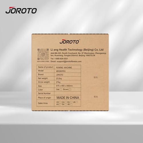 JOROTO Wood Rowing Machine for Home Gym,Oak Wood Foldable Rower Machine with Bluetooth, Adjustable Tablet Holder - 330LS Weight Capacity