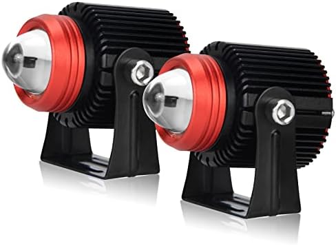 OPP ULITE Motorcycle Driving Fog Lights, White Amber LED Auxiliary Headlights 30W Waterproof LED Spotlight Work Light for Motorcycle Quad Scooter Car Truck Boat Bike