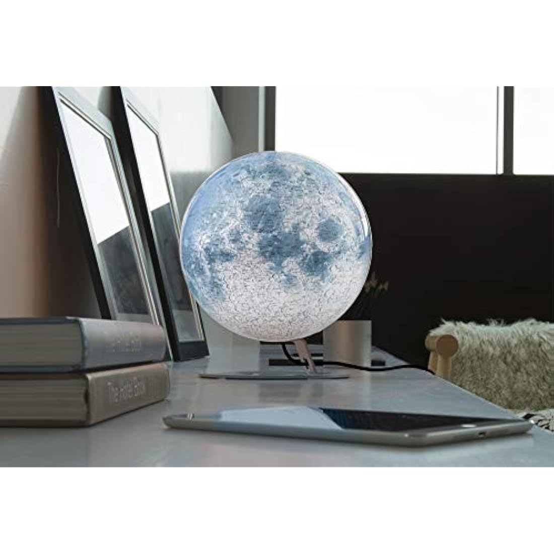National Geographic 8007239977211 30 cm The Moon Illuminated Globe, White