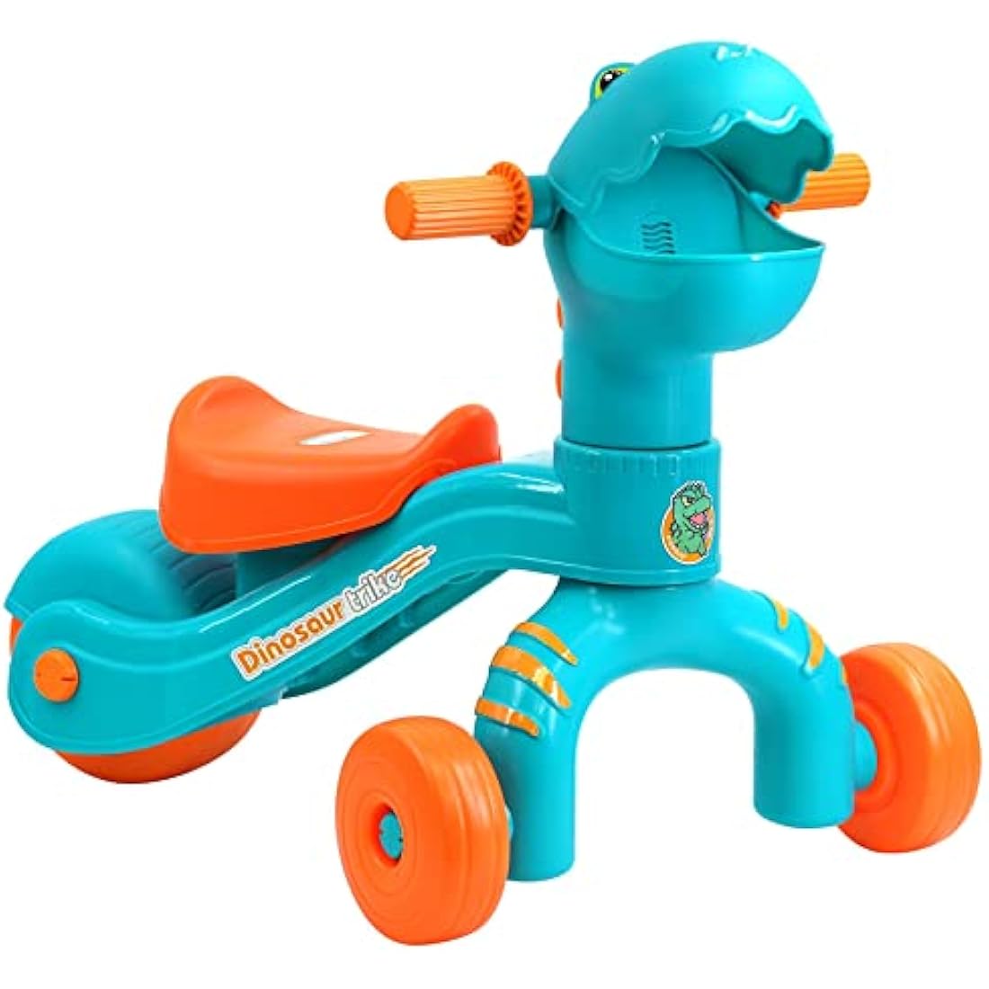 Kids Dinosaur Trike, Ride On Bike with Dino Roar Sounds, Music, Lights, Spin Handle, Interactive Toy, Balance Bike Tricycle for Babies and Toddlers Age 18 Months +