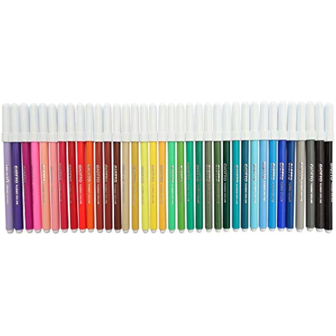 Giotto 36 Pack Turbo Colour Felt Tip Fibre Pens - Fine - School Kids Art