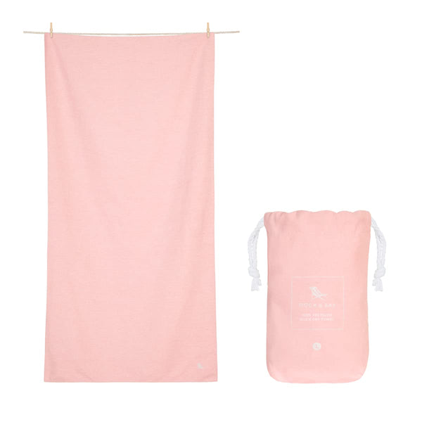 Dock & Bay Quick Drying Towel - For Sports & Gym - Compact, Lightweight - 100% Recycled - Includes Bag - Essential - Island Pink - Extra Large