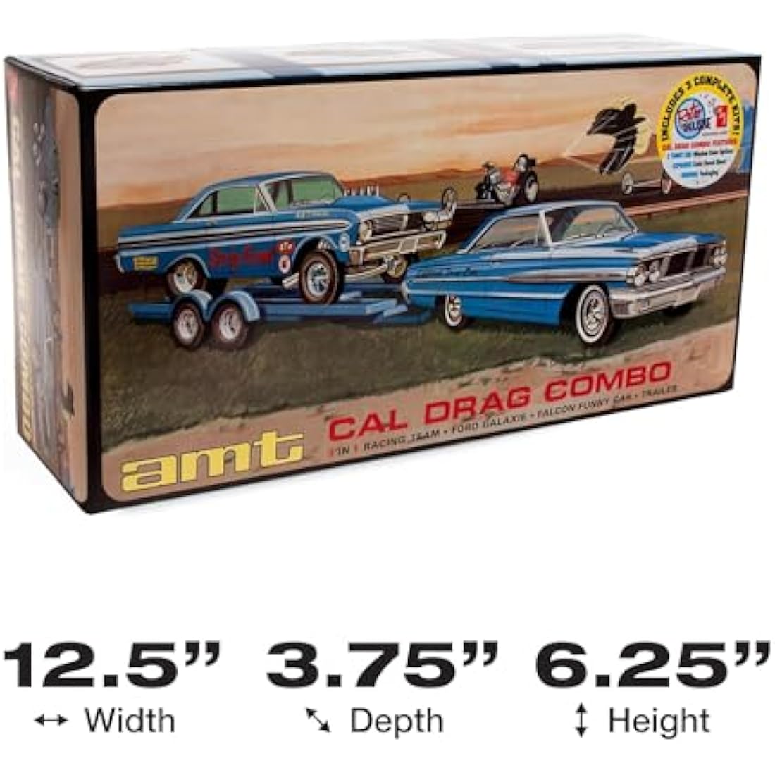 AMT Cal Drag Combo 1964 Galaxie, AWB Falcon & Trailer 1:25 Scale Model Kit
