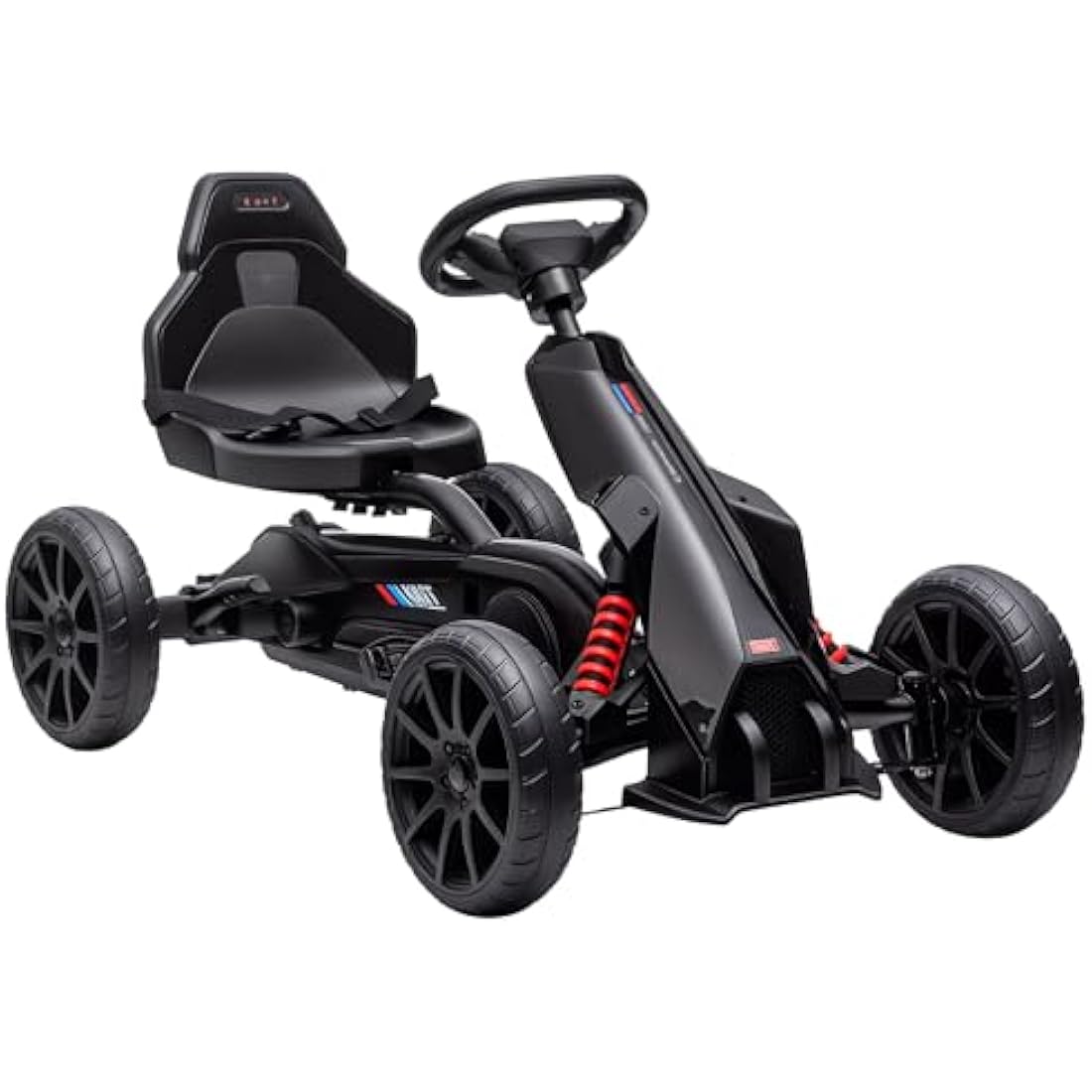 HOMCOM Children Pedal Go Kart, Kids Ride On Racer with Adjustable Seat, Swing Axle, Shock Absorption EVA Tyres, Handbrake, for Ages 3-8 Years, Black