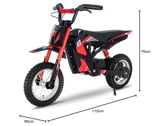 EVERCROSS EV12M PRO Kids Ride On Motorcycle, Electric Motorcycle with 300W Motor, 9.3Miles Long-Range, 12'' Pneumatic Tire, Bluetooth Music, Colorful Lights, Motor Cross for Ages 3-12 Children