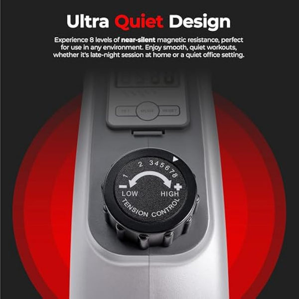 Sunny Health & Fitness Mini Exercise Bike, Under Desk Dual Function Arm & Leg Seated Pedal Exerciser for Senior Workout, Desk Cycle Cardio Training at Home, Optional Free SunnyFit App Connected