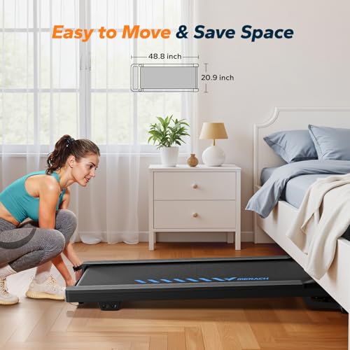 MERACH Walking Pad with 9% Auto Incline, 1-6km/h Under Desk Treadmill, 2.5HP Low Noise Walking Pad with Remote Control, LED Display, Portable Treadmills for Home Office