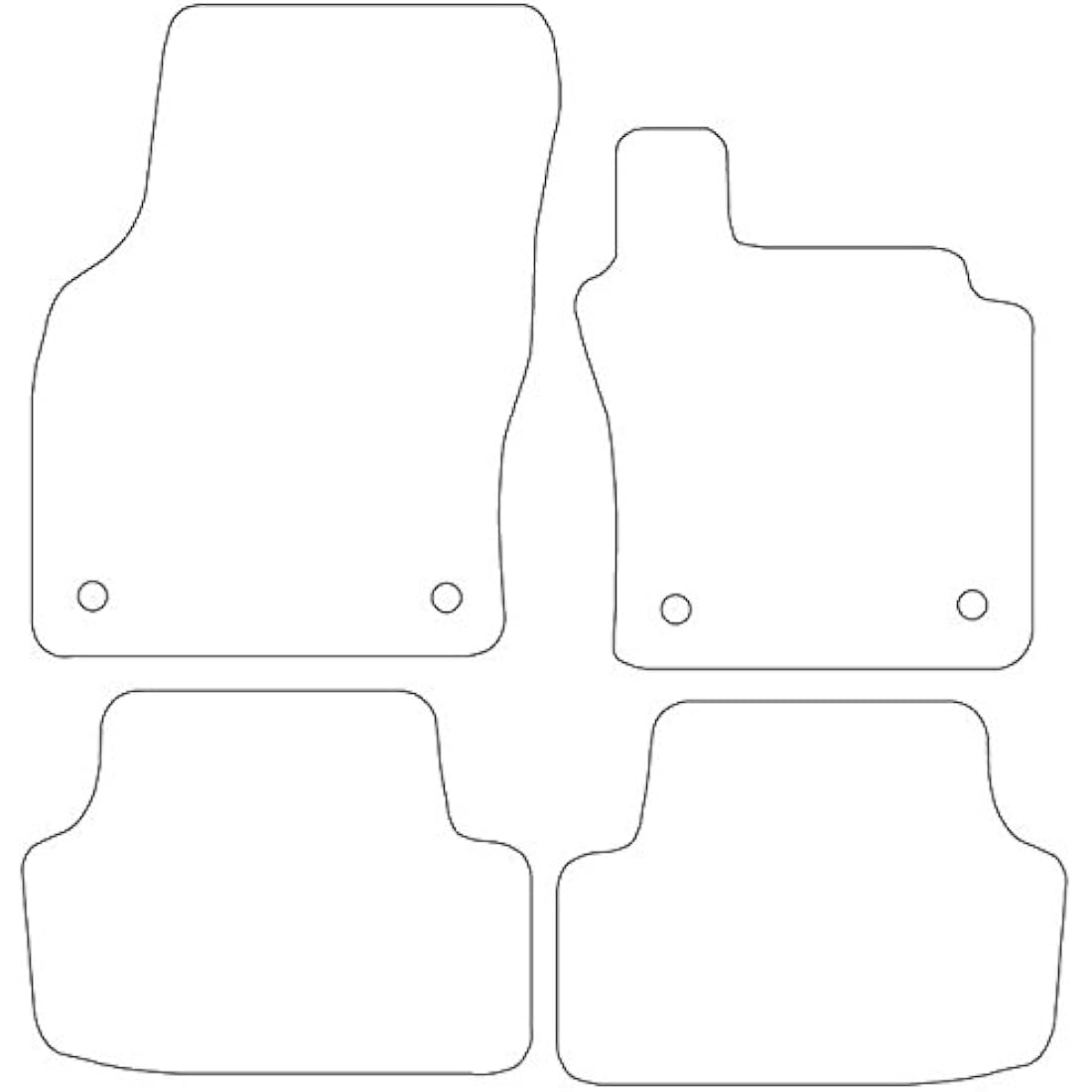 (Q17:CT65) 4 Piece Audi (2013-2018) A3 Vehicle Specific Car Mat Set Black Carpet Red Trim