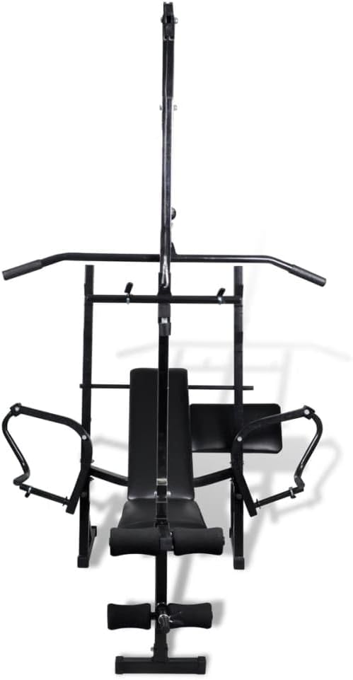 vidaXL Adjustable Fitness Workout Bench - Home Gym Equipment for Full Body Exercise, Sturdy Steel Construction, Suitable for Arms, Legs, Back Muscles