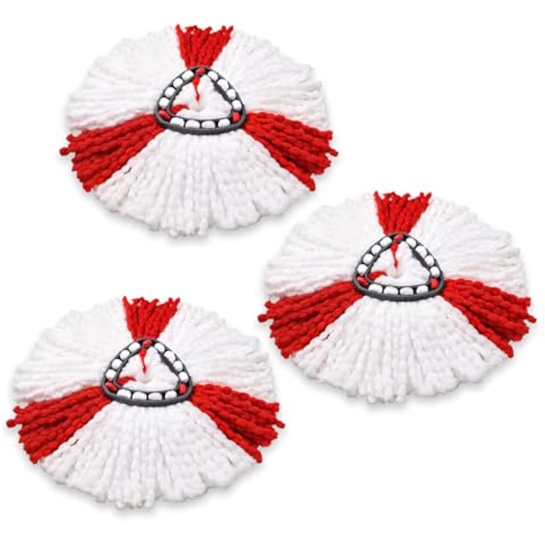 BONBELONG Mop Heads Compatible with Vileda 2-in-1 Turbo Mop Replacement Head Microfibre (Red, 3 Pack)