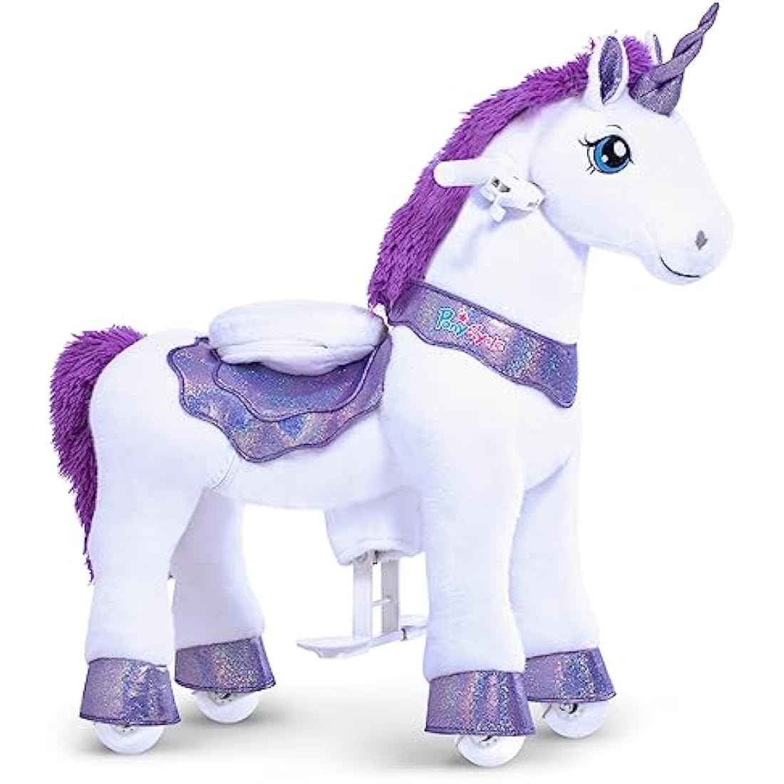 PonyCycle Essential Model E Ride on Unicorn Kids Scooter with Brake (Purple/Size 3 for Age 3-4) Pony Cycle Toddler Rocking Unicorn Mechanical Riding Toy - E313
