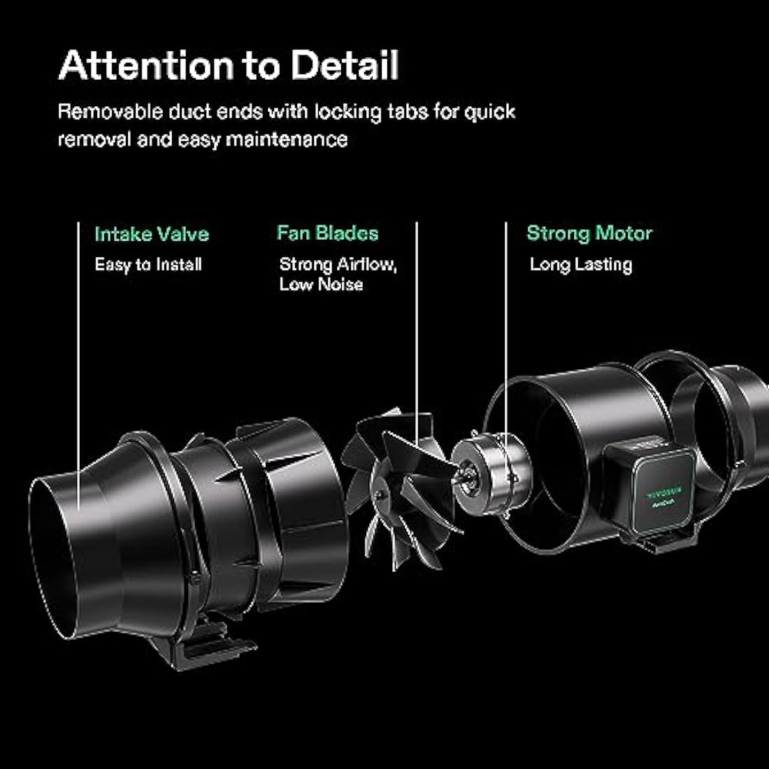 VIVOSUN Inline Duct Fan 150mm Exhaust Fan 688m³/h with E12 Speed Controller and Fully Programmable PWM Controlled EC Fan AeroZesh S6 for Grow Tent Ventilation
