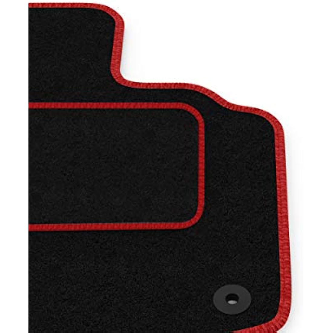 (Q17:CT65) 4 Piece Audi (2013-2018) A3 Vehicle Specific Car Mat Set Black Carpet Red Trim