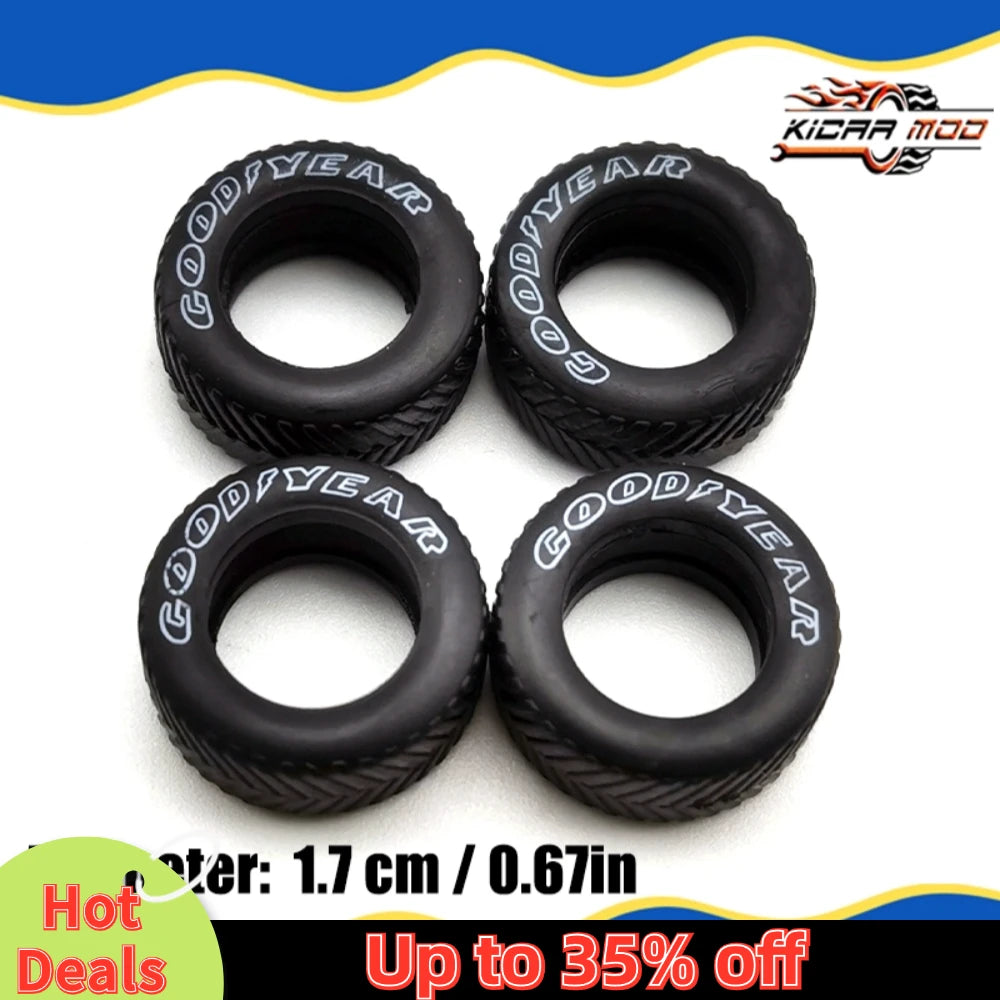 1/64 Rubber Tires for Hot Wheels and Off-road Vehicle Detail-up Replacement Parts Model Car Toys 10.7mm/12.7mm /17mm(1 Sets)
