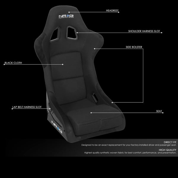 UK STOCK NRG INNOVATIONS PRISMA x1 Universal Sports Bucket Seat with Hard Back Fibreglass FRP-300 LARGE