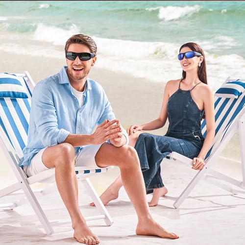 OhO 128GB Camera Glasses,24M Resolution H.265 1080P Smart Glasses with UV400 Sunglasses Lens for Outdoor Sport,Unisex