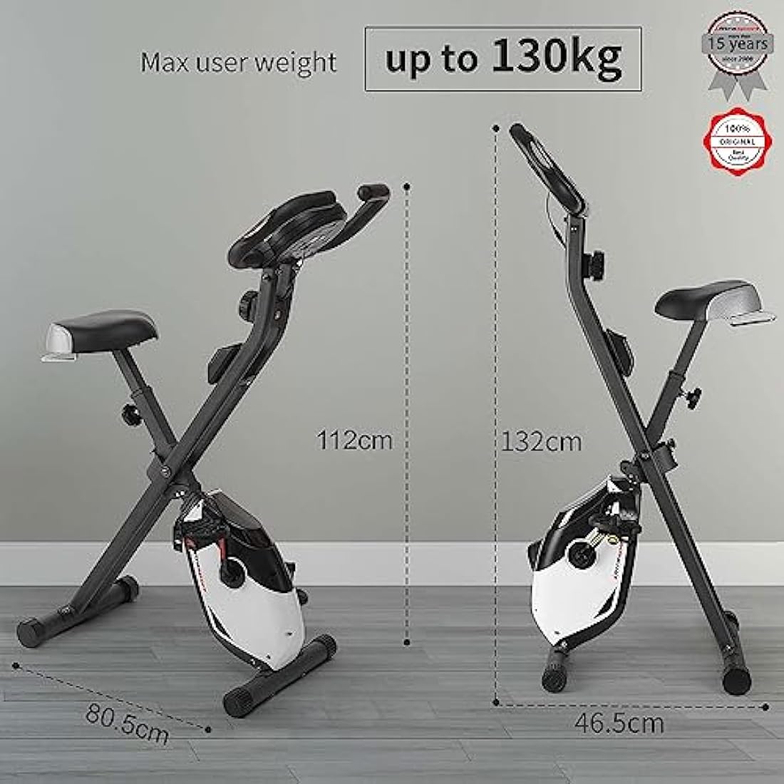 Ultrasport F-Bike Folding Exercise Bike - Extra Silent with Relax Foam Seat and LCD Display - Exercise Bikes for Home Use, Exercise Bike Foldable, Indoor Bike, Stationary Bike