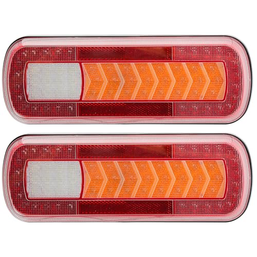 SPARKMOTO 2 x Multifunctional Led Trailer Lights 12V 24V Universal,Waterproof Trailer Tail lamps,LED Trailer Rear Lights for Truck Lorry Vans Caravan