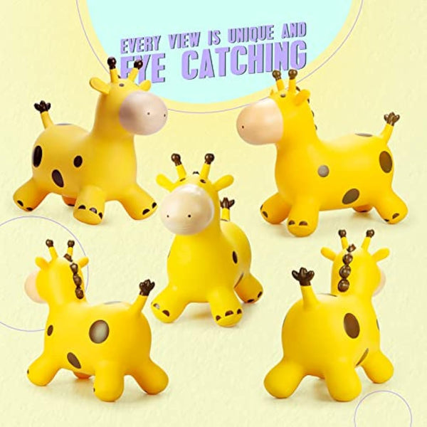 U&C Planet Animal Hopper for Kids, Giraffe Hopper, Bouncy Horse Hopper, Children Inflatable Animal Hopper Inflatable Hopper Bouncy Toddler Ride-on Giraffe Hopping Toys Gift for Boys Girls Age 1-6