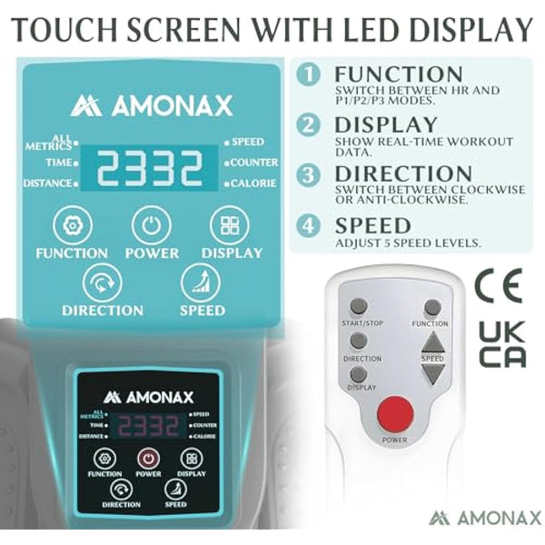 Amonax Electric Pedal Exerciser, Seated Elliptical Machine Cardio Under Desk Exercise Bike, Mini Cycle Trainer for Elderly, Sit down Foot Step Machine Leg Exercise Equipment for Home Use