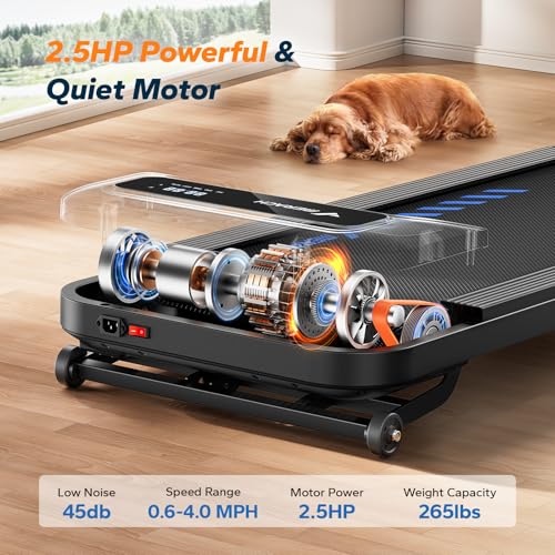 MERACH Walking Pad with 9% Auto Incline, 1-6km/h Under Desk Treadmill, 2.5HP Low Noise Walking Pad with Remote Control, LED Display, Portable Treadmills for Home Office
