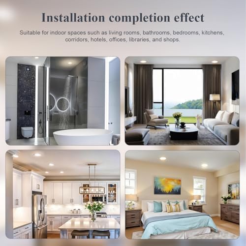 Sweier 6-Pack Dimmable LED Recessed Spotlights GU10 5W IP65 Waterproof - 3000K Warm White, 70mm Cutout, Die-Cast Aluminium Downlights for Bathroom & Living Room