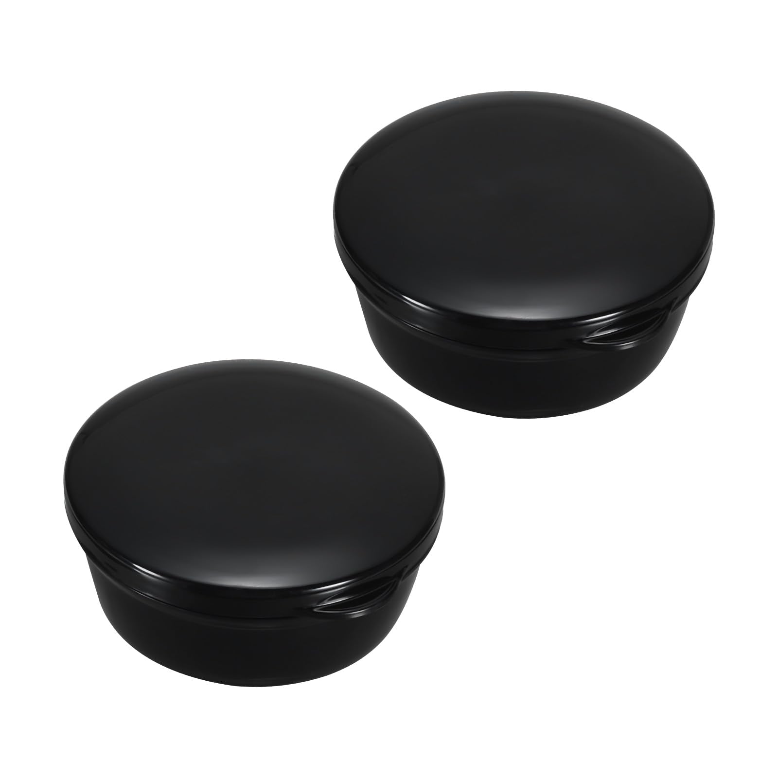 PATIKIL Travel Soap Container, 2 Pack Round Soap Holder Portable Soap Case Box with Leakproof Lid for Traveling, Bathroom, Gym Shower, Black