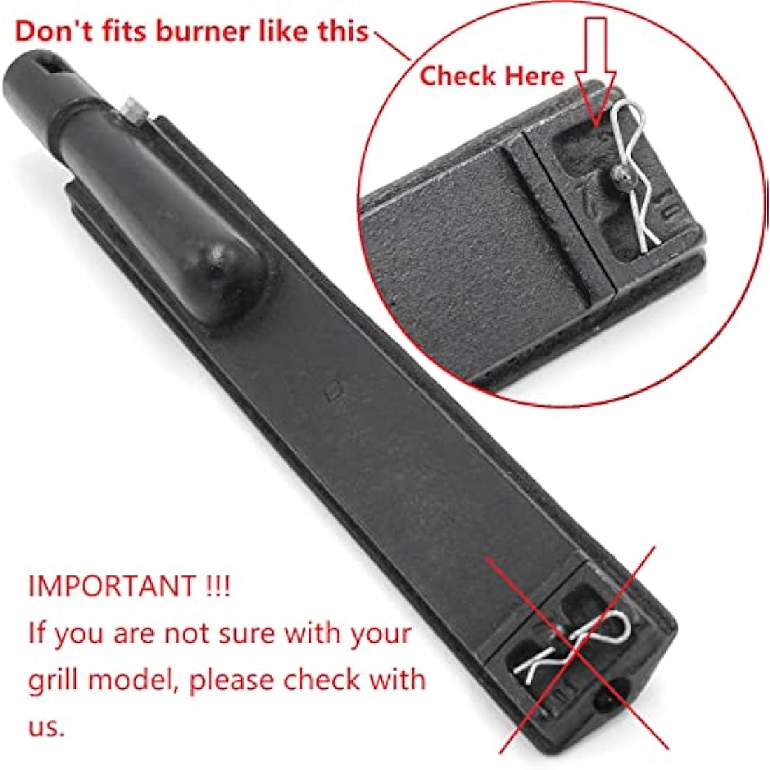 GRILLJOB 4 Pack Heavy Duty Cast Stainless Steel Grill Burner for Bull, Grill Replacement Parts for Bull, Cal Flame, Lion, Blaze, Turbo, Beefeater, Thermos, Char Broil, Jenn Air, Nexgrill