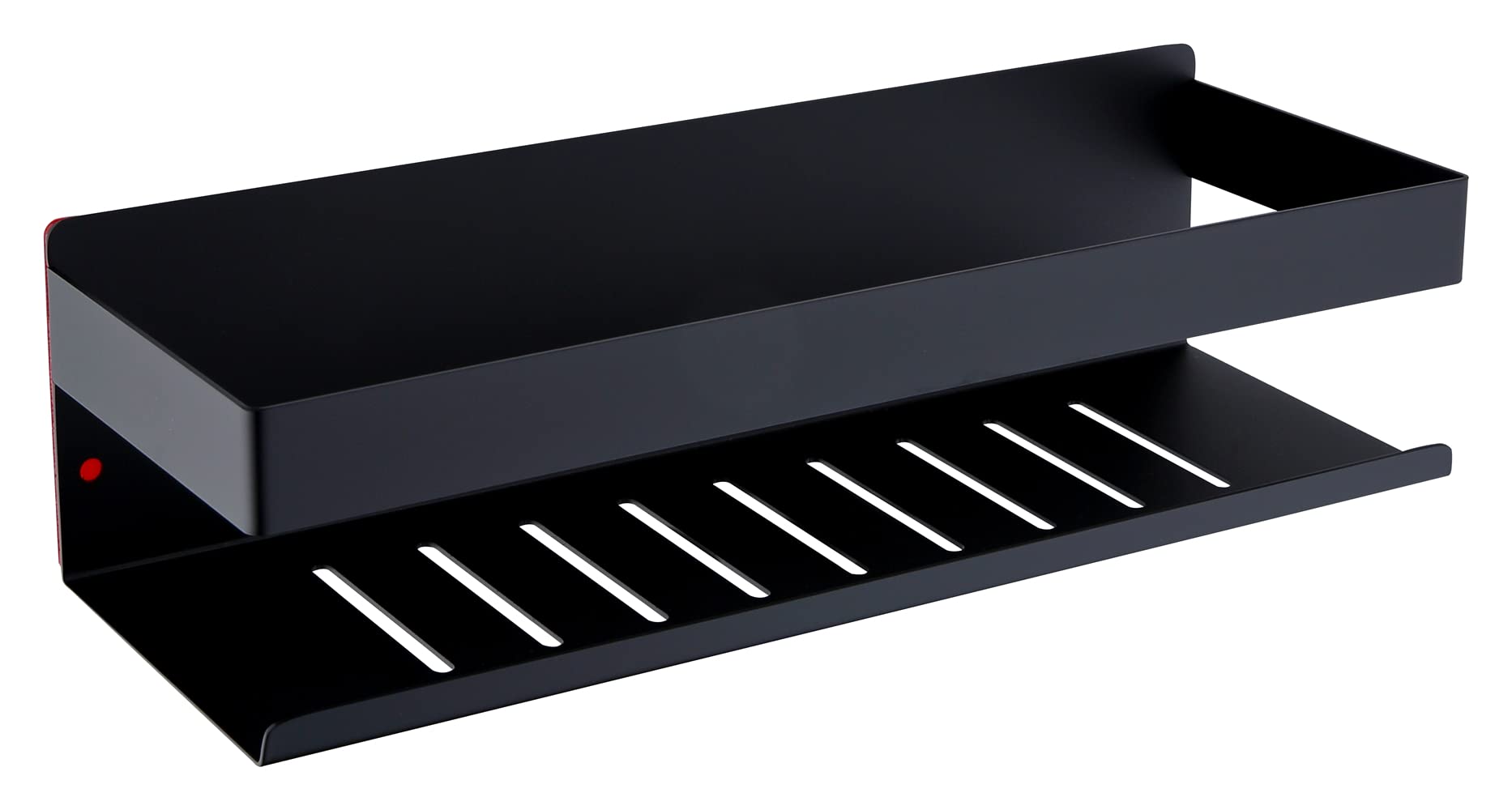 HomeHeng Shower Shelf Self Adhesive Bathroom Shelf Wall Mounted Stick on Shower Caddy SUS304 Stainless Steel Matte Black 30CM, H91107-30MB