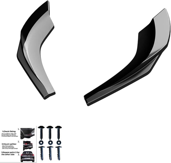 Oneway Rear Side Diffusors compatible with Audi A3 (8Y) Sedan 2020-2024 excl. S-Line/S3/RS3 - Gloss black
