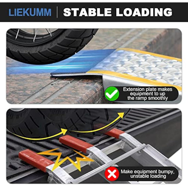 LIEKUMM 1PC Motorcycle Ramp, 200 x 21.5 cm Folding Motorbike Ramp, 300 kg Capacity Aluminium Motorbike Ramps for Vans, Folding Loading Ramps with E-bikes, Dirt Bikes, Bicycles, Motorbikes