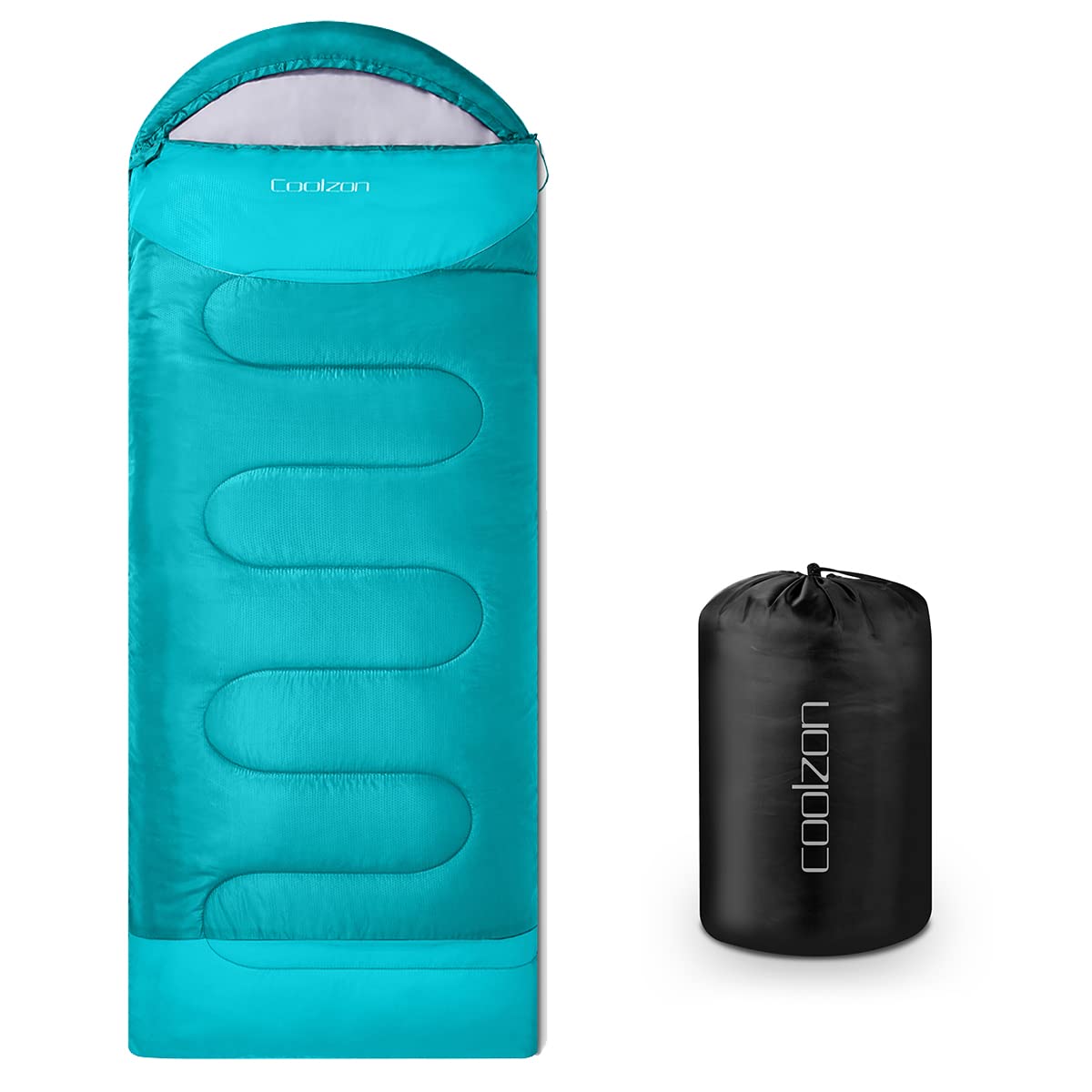 Coolzon Outdoor Sleeping Bag for Camping, for 3-4 Seasons, Adult Blanket, Small Packed Size, Ultralight Carry Bag, Soft, Thick and Warm, for Outdoor Camping, Travel, Hiking