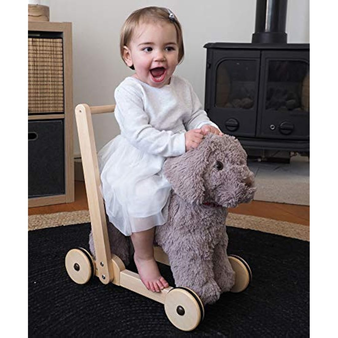 Little Bird Told Me - Bailey Dog Baby Walker/Push Along/Ride On for Toddler 12+ Months Unisex - 2-in-1 Soft Toy on Wheels, Sturdy Wooden Frame, Soft Plush Fabric - British Brand Since 2007