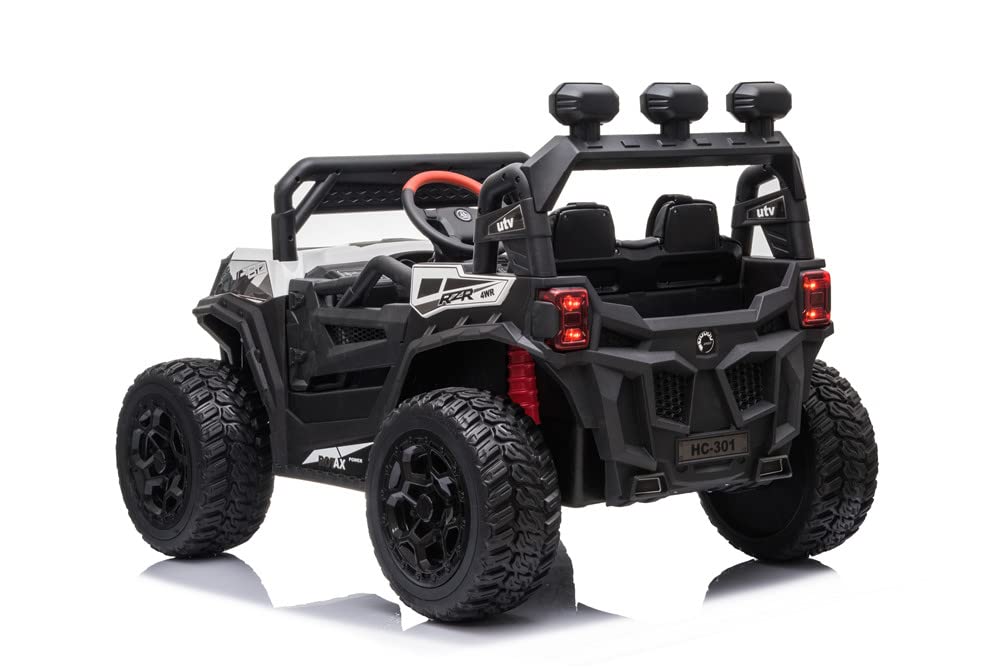 RZR Turbo UTV-MX-ii *2 SEATER* 24V 4x Motors 4x4 Electric Kids Ride On Car (White)