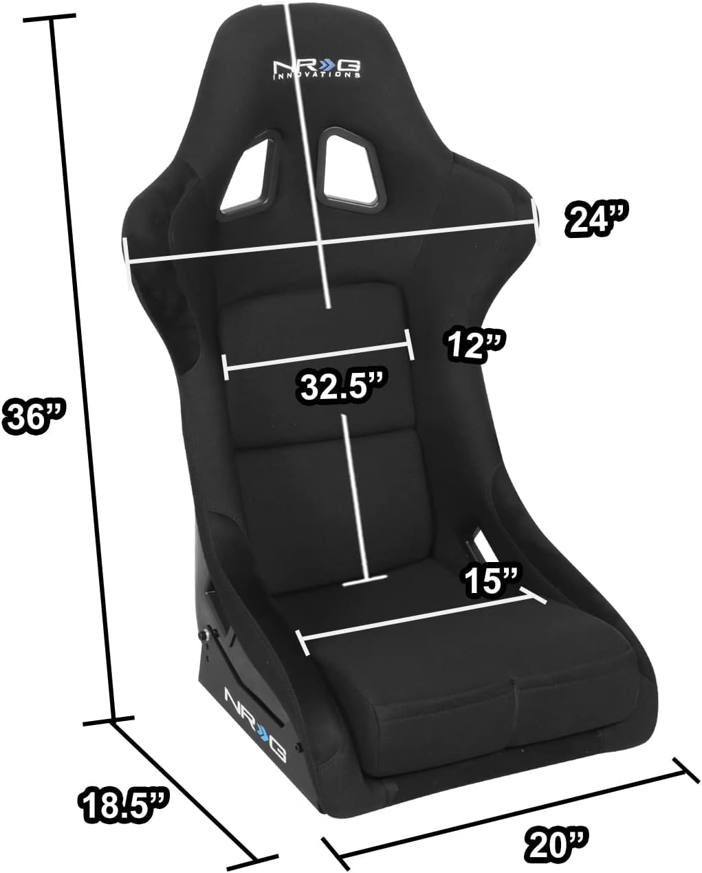 UK STOCK NRG INNOVATIONS PRISMA x1 Universal Sports Bucket Seat with Hard Back Fibreglass FRP-300 LARGE